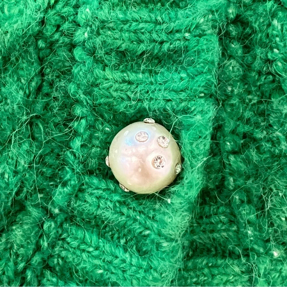 Zara Emerald Green Long Sleeve Cardigan w/ Decorative Buttons-Size Small - Picture 8 of 9